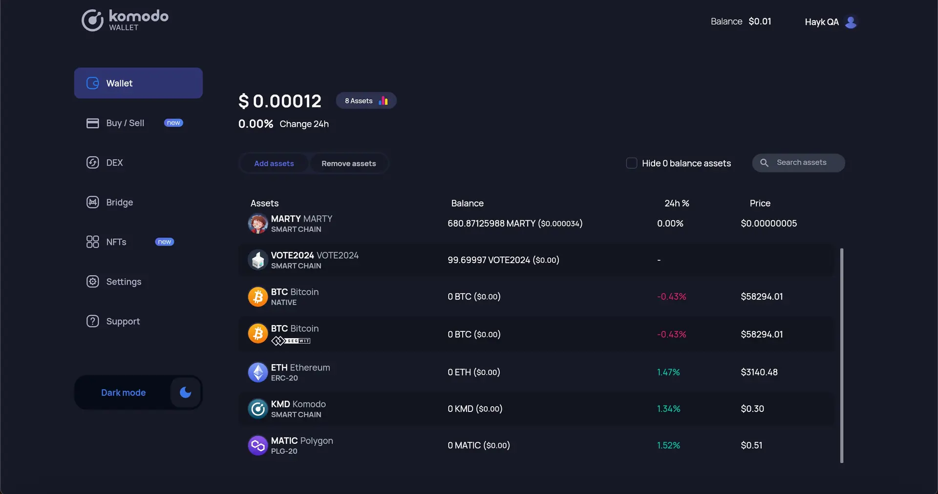  How to Activate Assets in Komodo Web Wallet